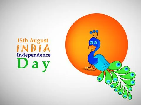 Illustration of elements of India Independence Day Background Illustrazione stock