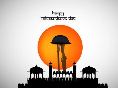 Illustration of elements of India Independence Day Background Stock Illustration