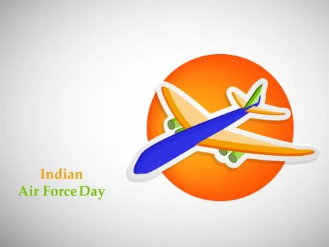 Illustration of elements of Indian Airforce Day Background Illustrazione stock