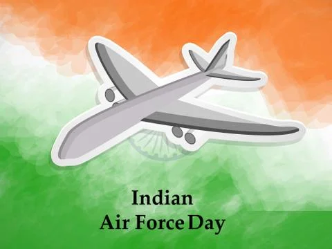 Illustration of elements of Indian Airforce Day Background Illustrazione stock