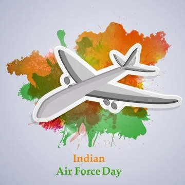 Illustration of elements of Indian Airforce Day Background イラスト素材