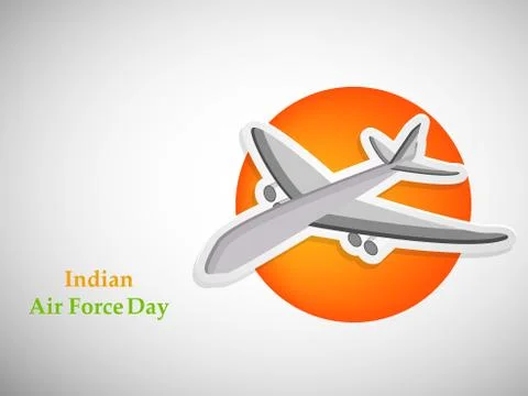 Illustration of elements of Indian Airforce Day Background Illustrazione stock