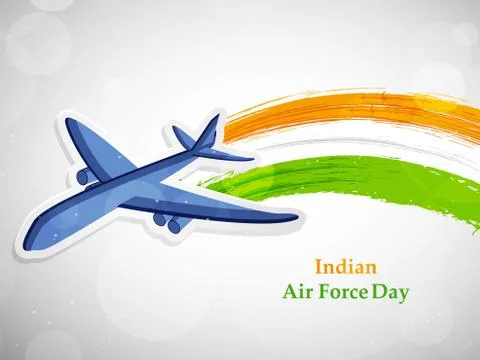 Illustration of elements of Indian Airforce Day Background Illustrazione stock