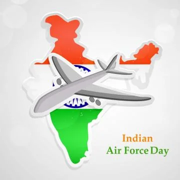 Illustration of elements of Indian Airforce Day Background Illustrazione stock