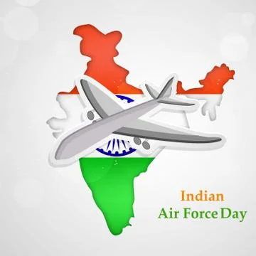 Illustration of elements of Indian Airforce Day Background Stock Illustration