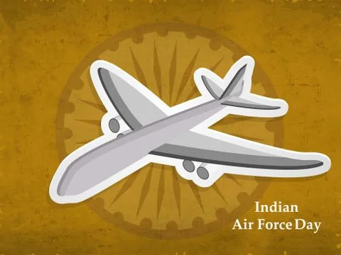 Illustration of elements of Indian Airforce Day Background Stock Illustration