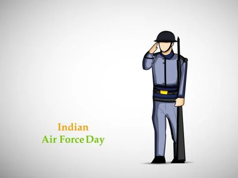 Illustration of elements of Indian Airforce Day Background Illustrazione stock