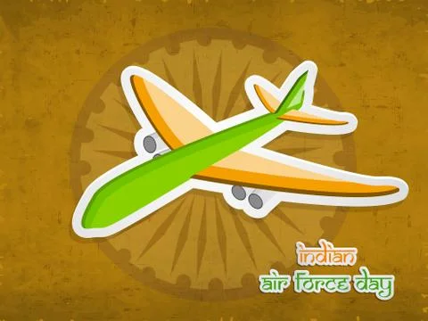 Illustration of elements of Indian Airforce Day Background Illustrazione stock