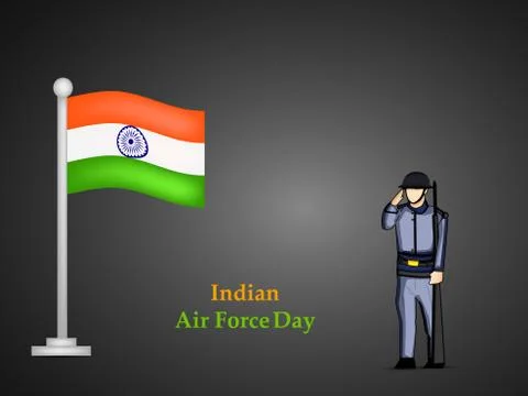 Illustration of elements of Indian Airforce Day Background Stock Illustration