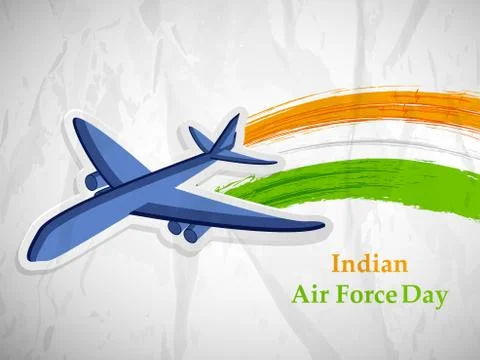 Illustration of elements of Indian Airforce Day Background イラスト素材