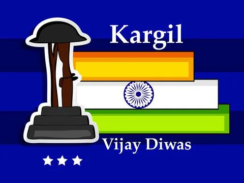 Illustration of elements of Indian Kargil Vijay Diwas background イラスト素材