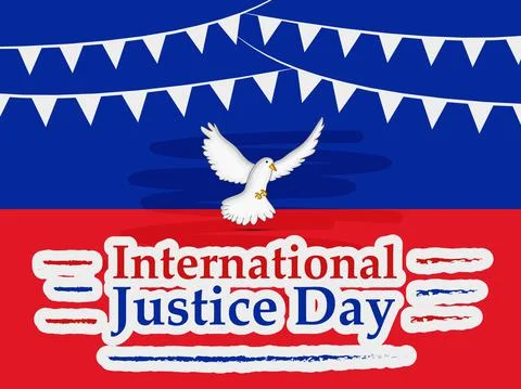 Illustration of elements of International Justice day background Stock Illustration