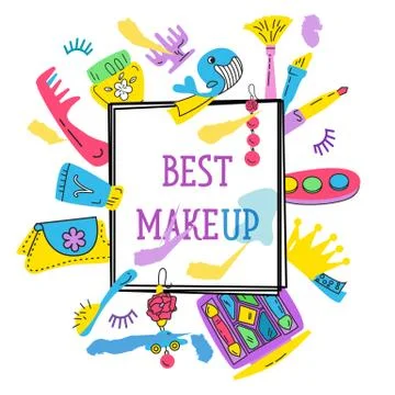 Illustration of the elements of makeup vector Illustrazione stock