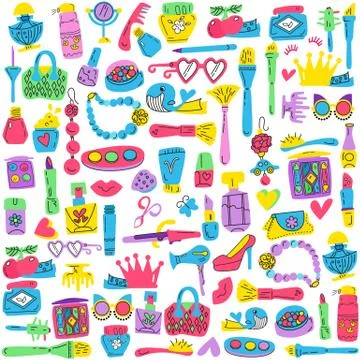 Illustration of the elements of makeup vector Stock Illustration