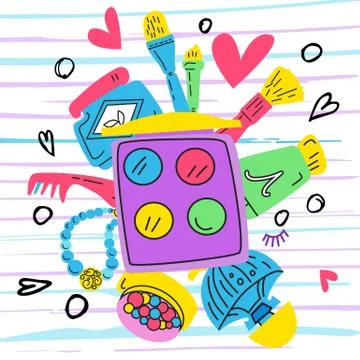 Illustration of the elements of makeup vector Stock Illustration