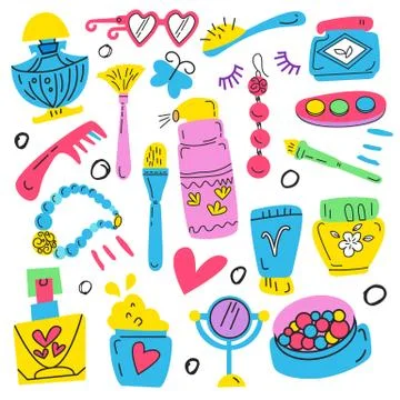 Illustration of the elements of makeup vector Stock Illustration