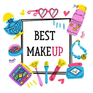 Illustration of the elements of makeup vector Illustrazione stock