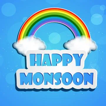 Illustration of elements of Monsoon season background Stock Illustration