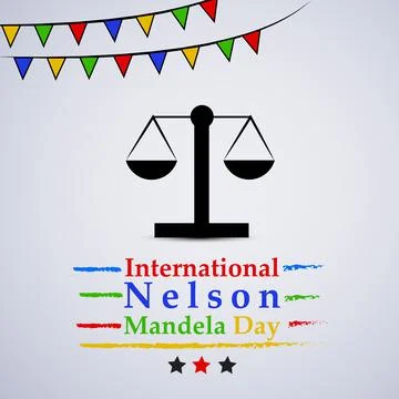 Illustration of elements of Nelson Mandela Day background 스톡 일러스트
