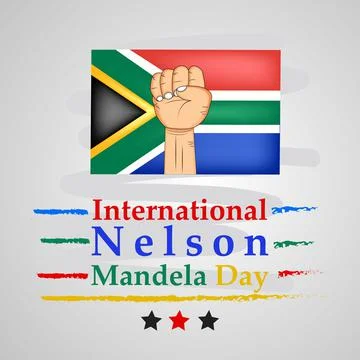 Illustration of elements of Nelson Mandela Day background Ilustración de archivo