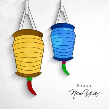 Illustration of elements of New Year Background Illustrazione stock