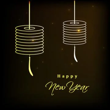 Illustration of elements of New Year Background Ilustración de archivo