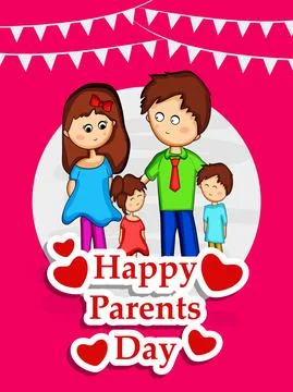 Illustration of elements of Parents Day background Stock Illustration
