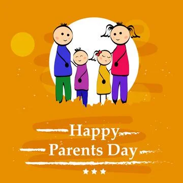 Illustration of elements of Parents Day background Illustrazione stock