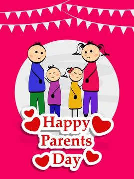Illustration of elements of Parents Day background Illustrazione stock