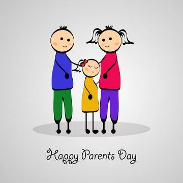 Illustration of elements of Parents Day background Illustrazione stock