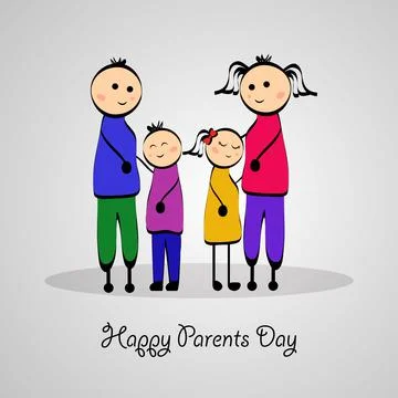 Illustration of elements of Parents Day background Stock Illustration