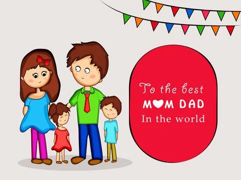 Illustration of elements of Parents Day background Stock Illustration
