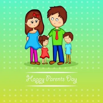 Illustration of elements of Parents Day background Stock Illustration