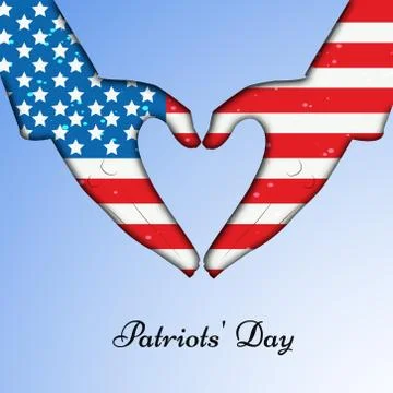 Illustration of elements of Patriot's Day background Illustrazione stock