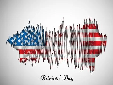 Illustration of elements of Patriot's Day background Stock Illustration