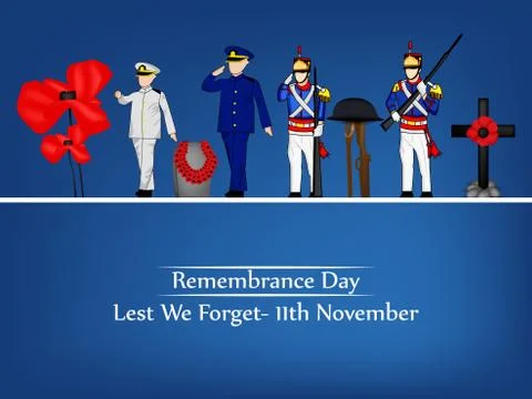 Illustration of elements of Remembrance Day background Ilustração Stock