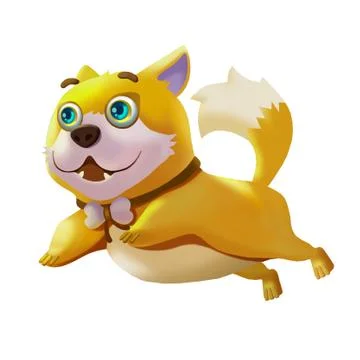 Illustration: Elements Set: Dog. Realistic Cartoon Life Style. Stock Illustration