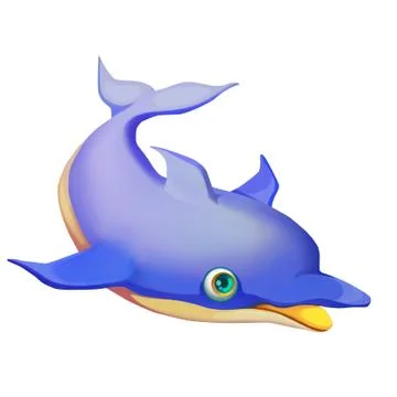 Illustration: Elements Set: Dolphin. Realistic Cartoon Life Style. 스톡 일러스트