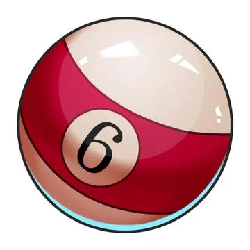 Illustration: Elements Set: Sport Ball: Pool Ball. Fantastic Realistic Cartoon L Illustrazione stock