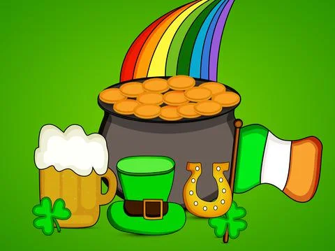 Illustration of elements of St. Patricks Day background Stock Illustration