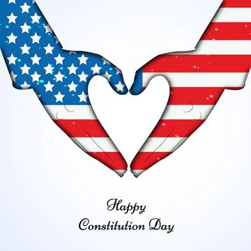 Illustration of elements of USA Constitution Day background 스톡 일러스트