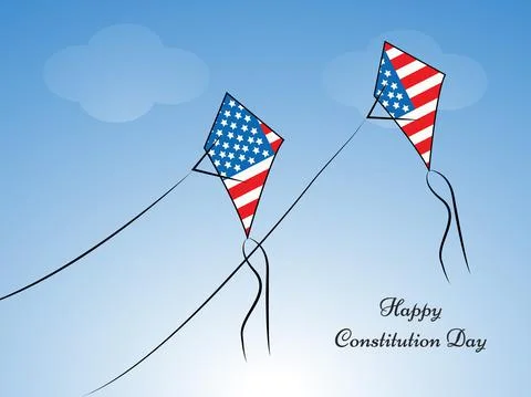 Illustration of elements of USA Constitution Day background 스톡 일러스트