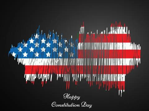 Illustration of elements of USA Constitution Day background Stock Illustration