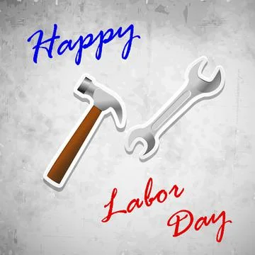 Illustration of elements of USA Labor Day background Stock Illustration