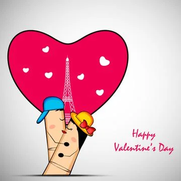 Illustration of elements of Valentine Day background Illustrazione stock