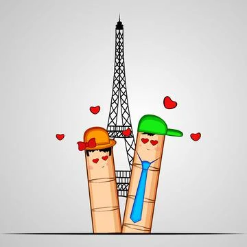 Illustration of elements of Valentine Day background Illustrazione stock