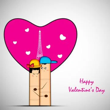 Illustration of elements of Valentine Day background 库存插图