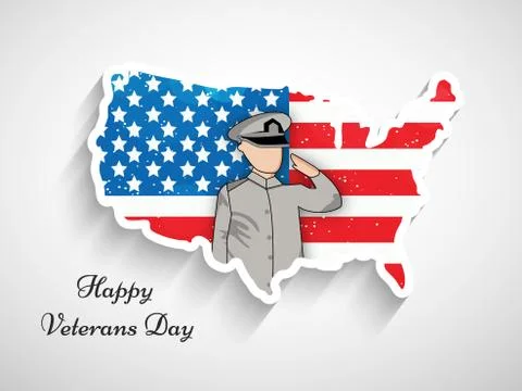 Illustration of elements of Veterans Day Background Illustrazione stock