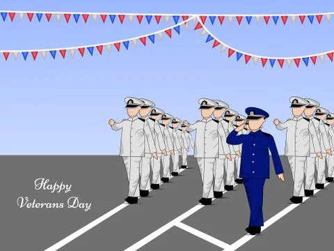 Illustration of elements of Veterans Day Background Illustrazione stock