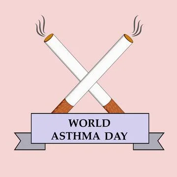 Illustration of elements of World Asthma Day background 스톡 일러스트